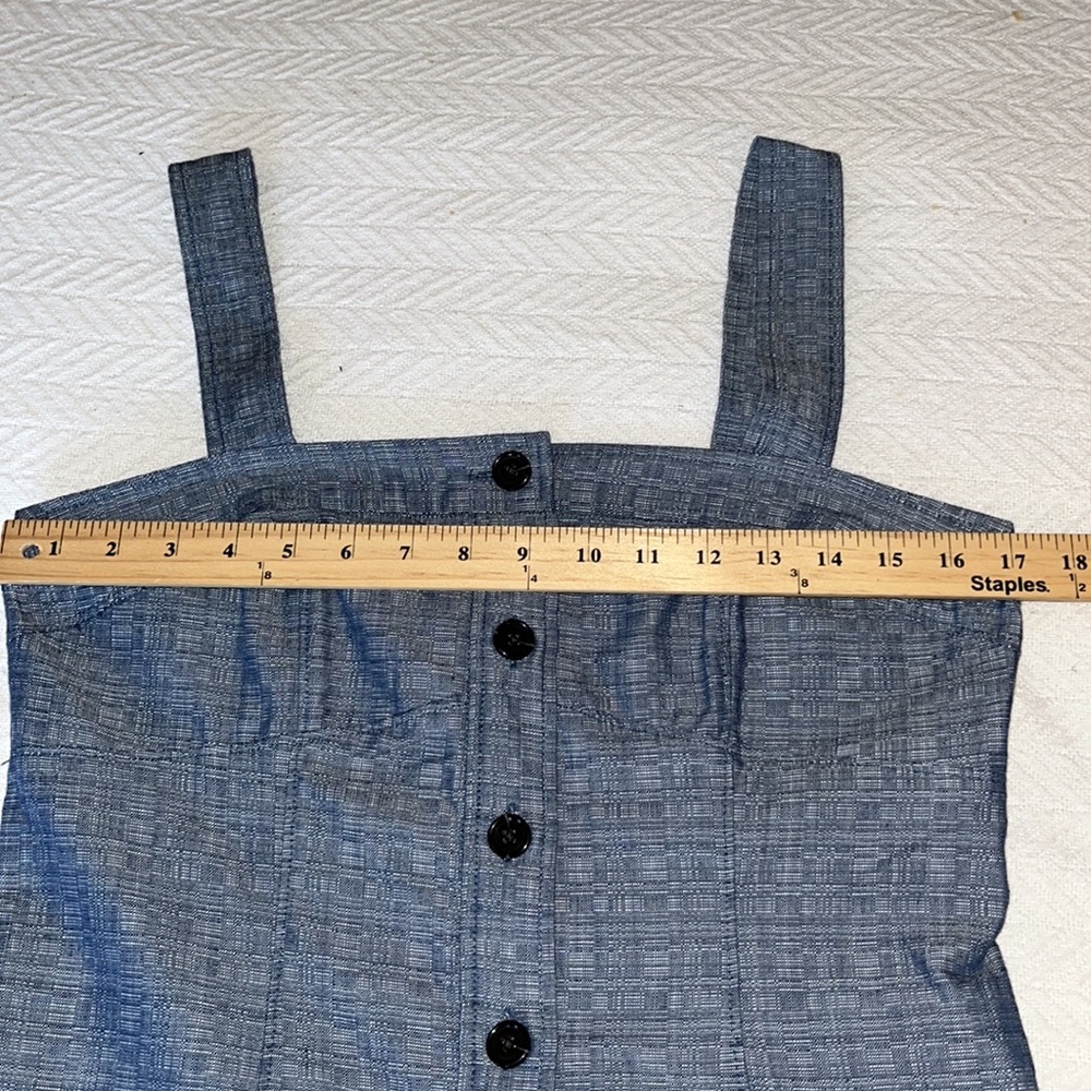 Derek Lam Blue Button Front Wide Strap Dress 10 - Picture 11 of 13